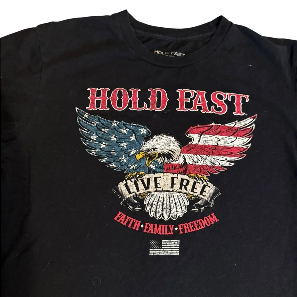 Hold Fast Black Patriotic Graphic Tee